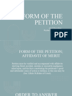 Form of The Petition-Civil Procedure-Ostique