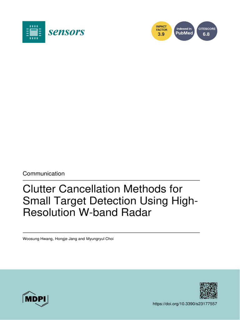 Sensors 23 07557 With Cover | PDF | Radar | Bandwidth (Signal Processing)