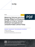 Watering Volume and Growing Design Effect On Produ