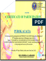 Certificate of Purok Participation