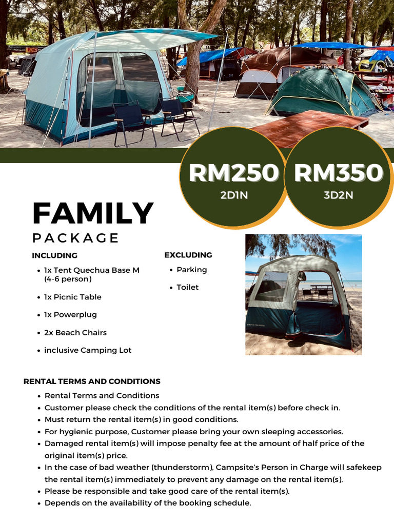 Rental Package | PDF | Fee | Campsite