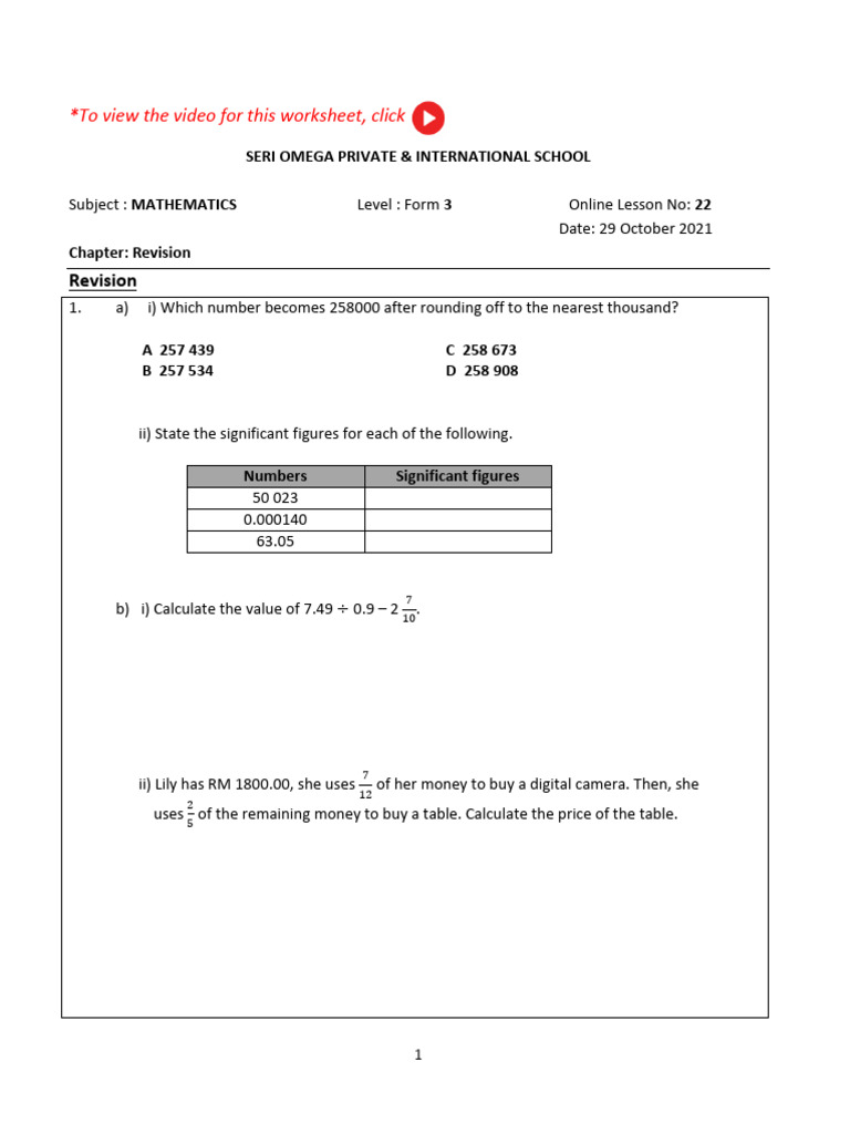 F3 maths online lesson 22 pdf area circle