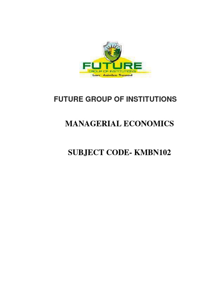 Unit 1: Introduction to Managerial Economics | PDF | Business