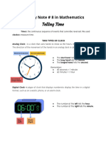 Study Note #8 in Mathematics - Telling Time PDF