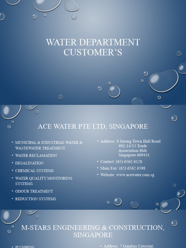 Water Department Customer's PDF Sewage Treatment Water Treatment