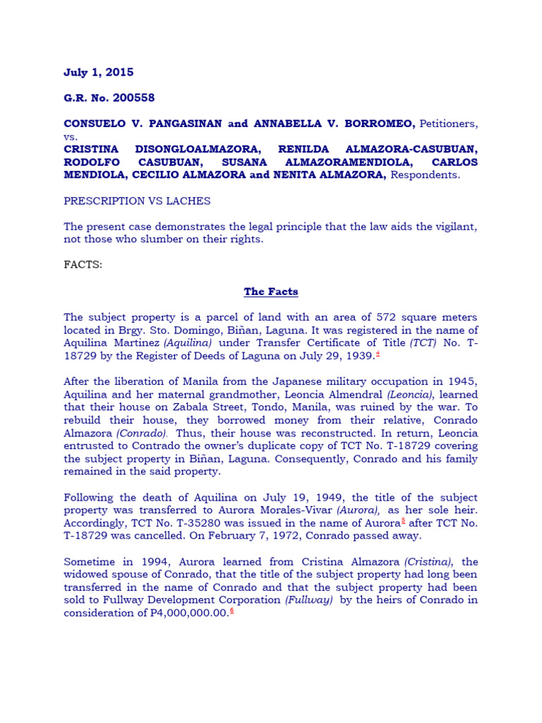 Oblicon Case Report PDF Laches (Equity) Burden Of Proof (Law)