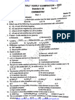 12th Chemistry EM Half Yearly Exam 2023 Question Paper Toothukudi District English Medium PDF Download