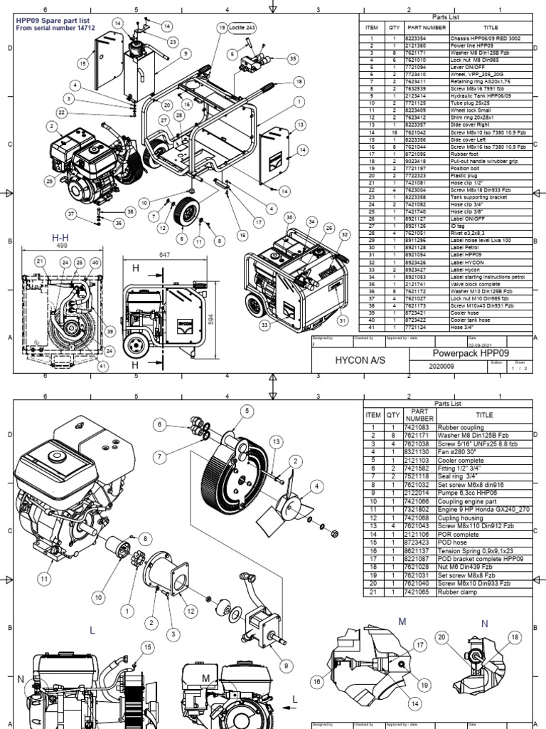 hpp09 Spare Part List 14712 | PDF | Screw | Equipment