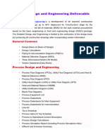 Detailed Design and Engineering Deliverable List