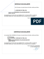 Certificat de Scolarité de ATTAOUI Zineb
