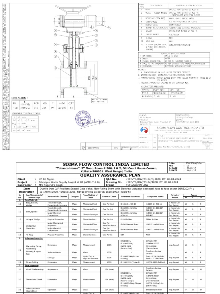 GAD+QAP of Valves - Yogendra Singh (Bidiyapur-UPJN) - Dt. 090124 | PDF ...