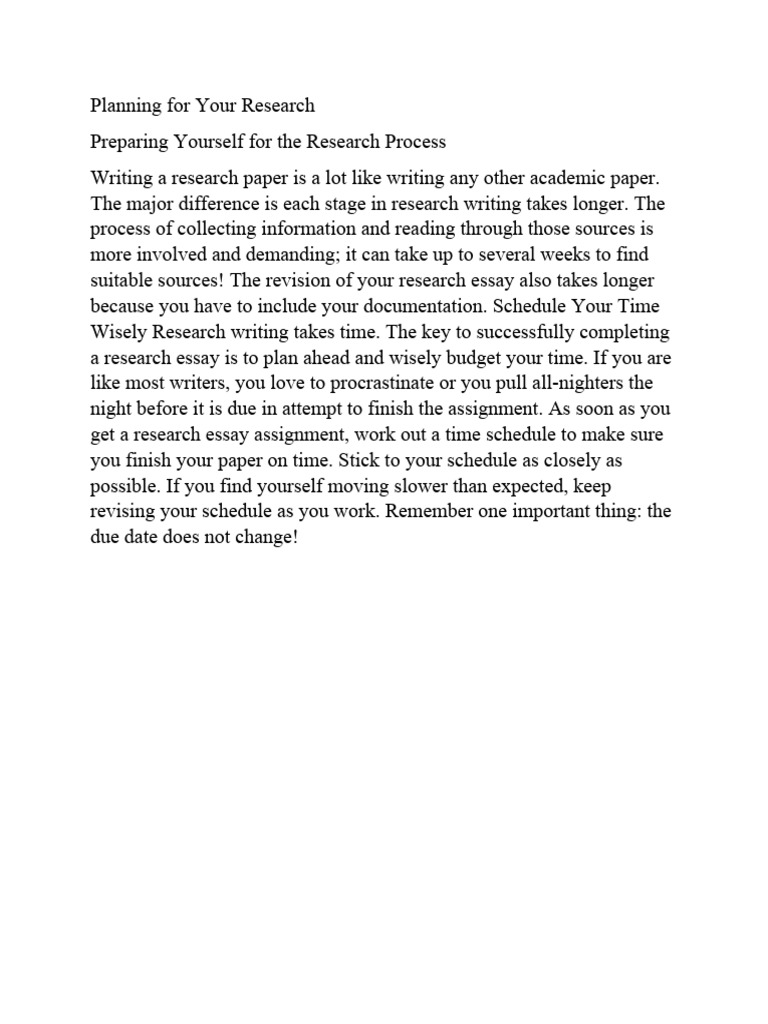 Research Paper Planning Guide | PDF | Career & Growth