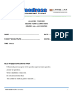 Grade 9 2T Exam ACCOUNTING