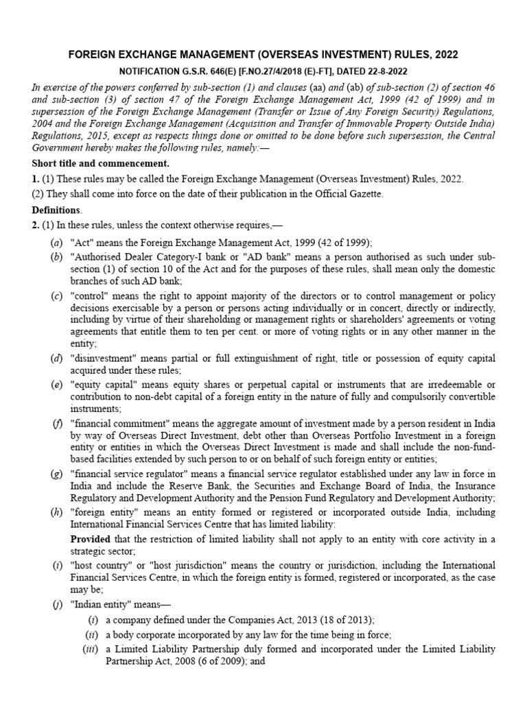 OI Rules, 2022 PDF Securities (Finance) Stocks