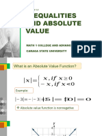 Chapter 4.2 Absolute Values Inequalities in One Variable