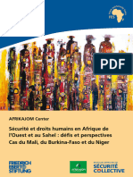 Sécurité Et Droits Humains en Afrique de Cas Du Mali, Du Burkina-Faso Et Du Niger L'ouest Et Au Sahel: Défis Et Perspectives