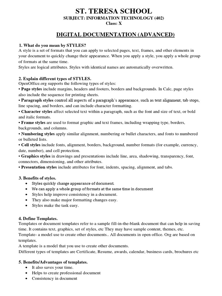 Digital documentation notes pdf paragraph document