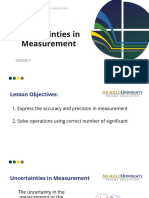 LESSON 7 - Uncertainties in Measurement