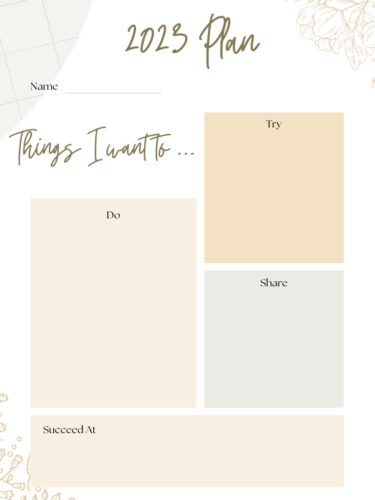 New Years Resolution Template 11 Things I Want To PDF