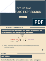 Enmath11e - Lecture 2 - Algebraic-Expression