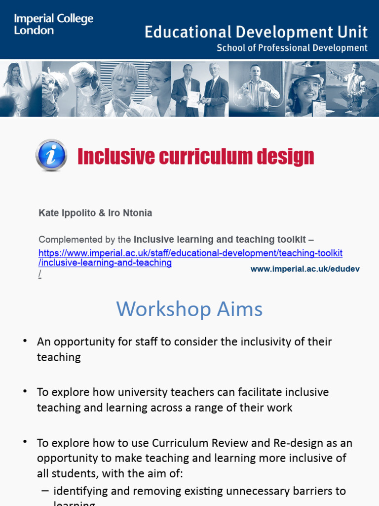Inclusive Curriculum Design Workshop | PDF | Curriculum | Learning