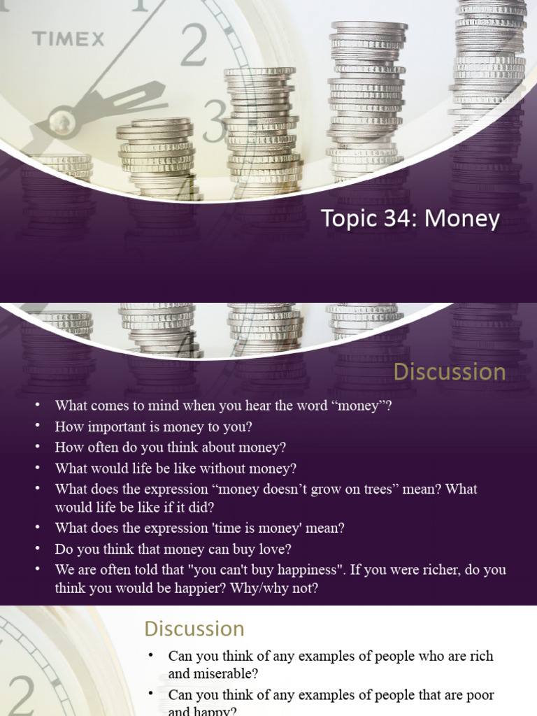 Money Discussion Questions for ESL | PDF