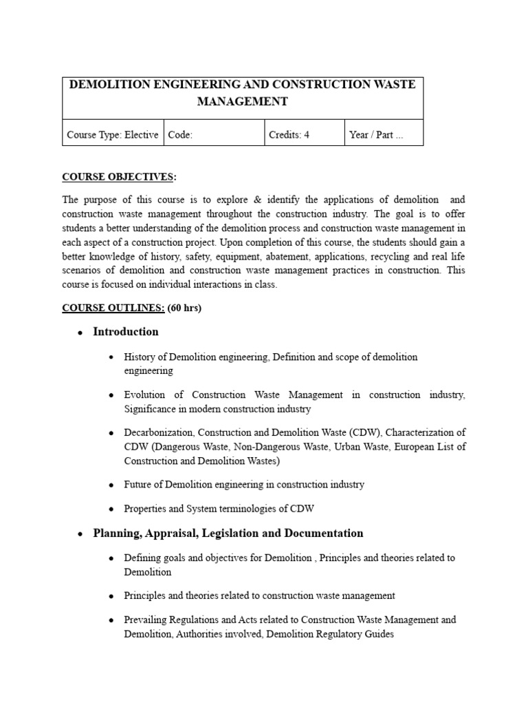 Demo New Complete Pdf Demolition Waste