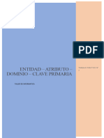 TP de Informática III - Entidad, Atributos, Clave Principal PDF