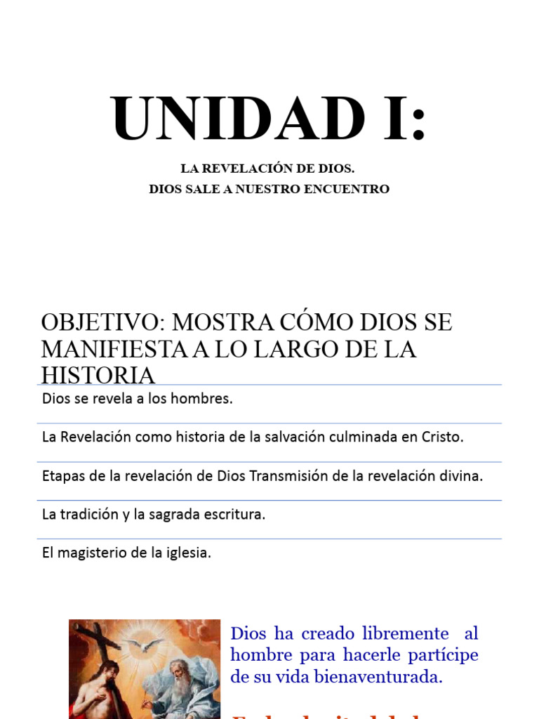 Unidad I Dios Se Revela | PDF | Cristo (título) | Creencia y doctrina ...