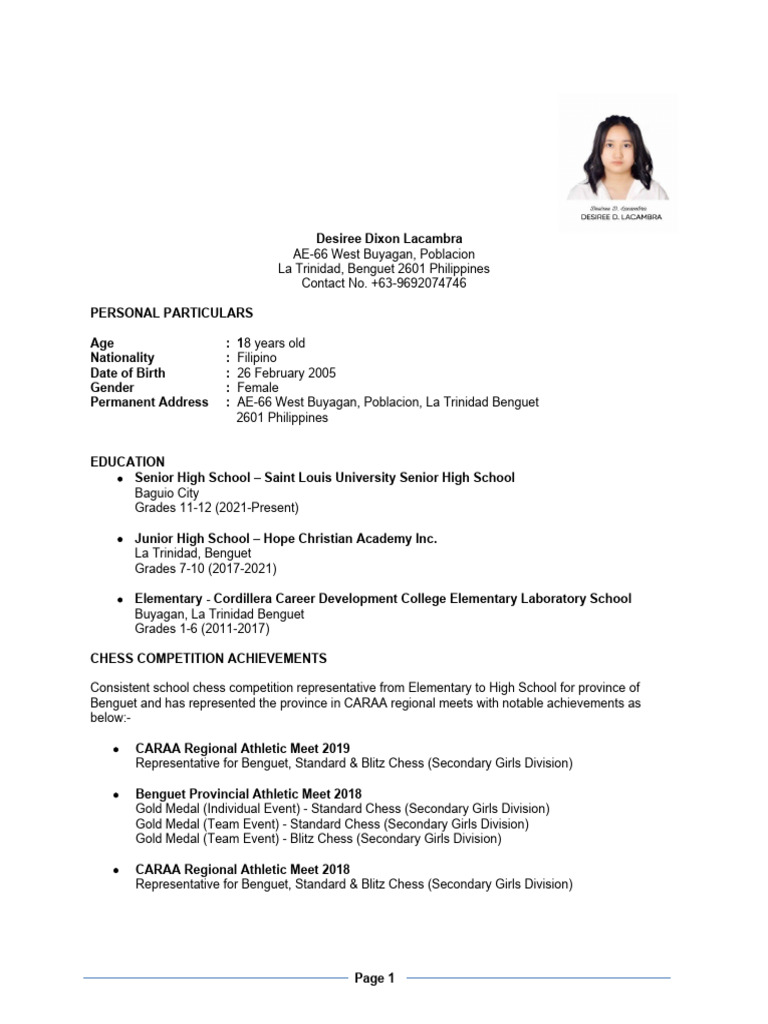 Cv desiree lcambra pdf olympic games educational stages