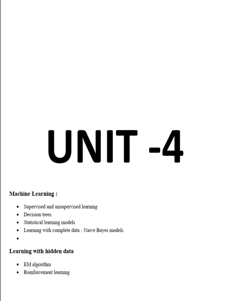 Ai unit 4 qa pdf bayesian network machine learning