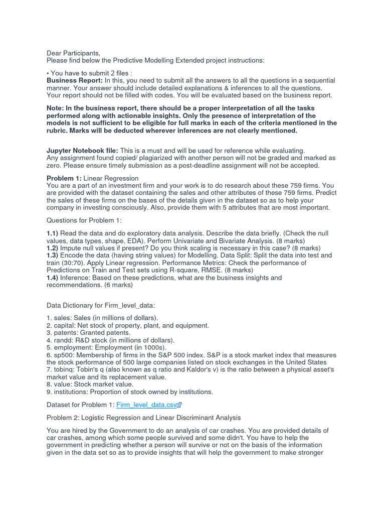 PM Alternate Project | PDF | Regression Analysis | Statistical Inference