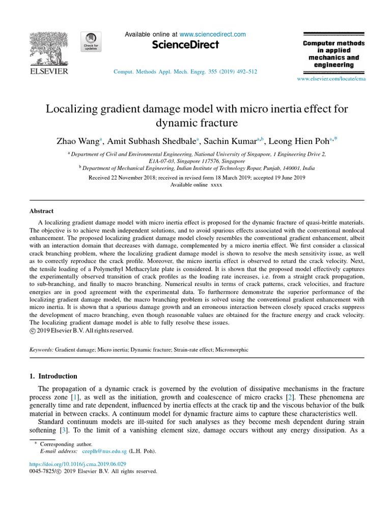 Localizing Gradient Damage Model With Micro Inertia Effect For Dynamic ...