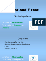 T-Test and F-Test Hypotheses