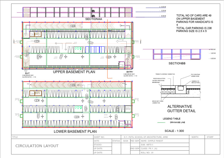 Basement Circulation and Parking Layout | PDF | Basement | Duct (Flow)