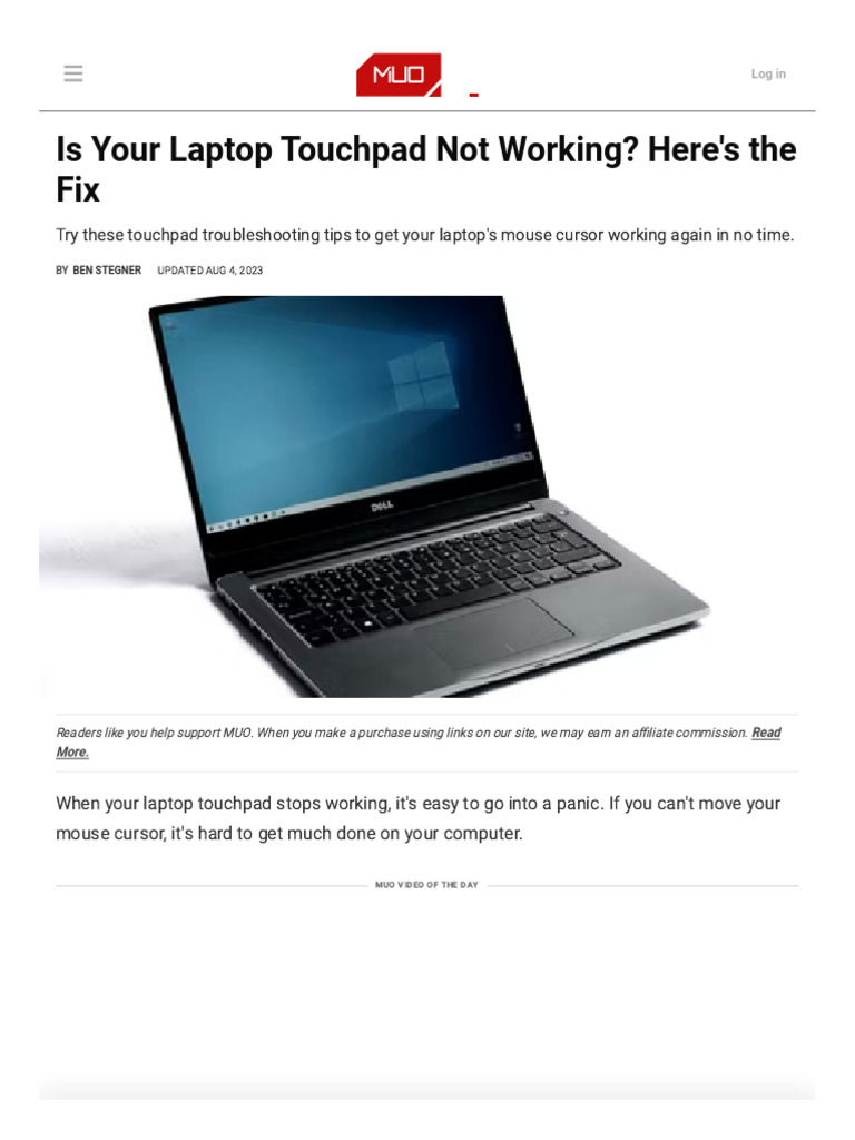 Fix Laptop Touchpad Issues Quickly | PDF | Laptop | Computer Hardware