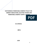 Sustainable Renewable Energy Policy On Energy Indicators, Electric Power and Renewable Energy Supply Chains