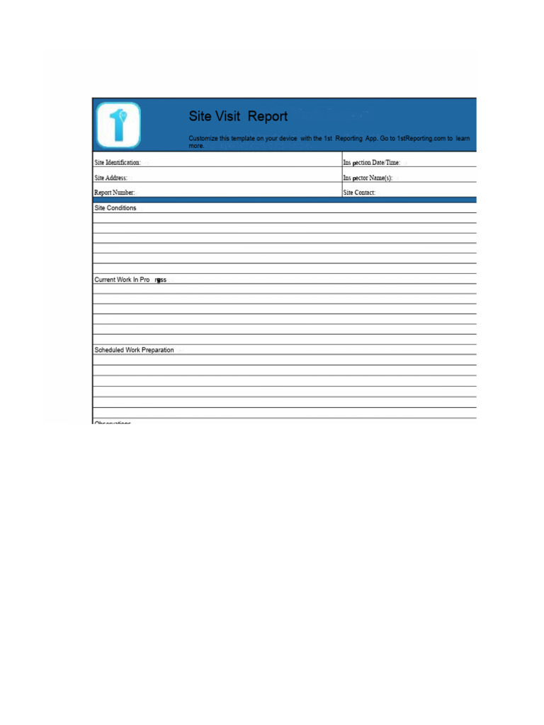 Site Visit Report Template Guide | PDF | Career & Growth | Business