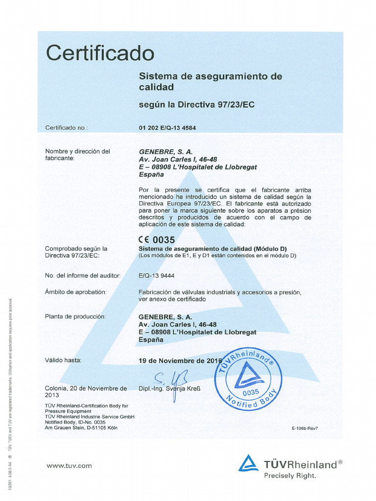 Ce 97 - 23 - Ped Certificado Castellano | PDF