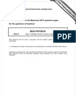 5054 PHYSICS: MARK SCHEME For The May/June 2012 Question Paper For The Guidance of Teachers