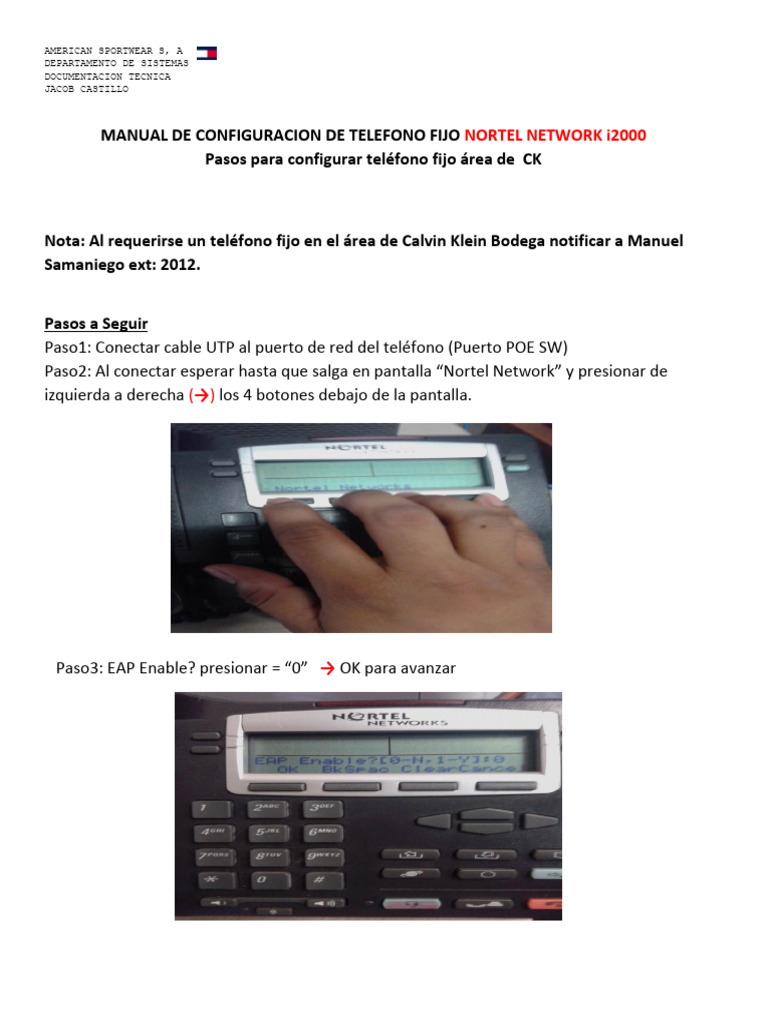 Manual de Configuración Teléfono Nortel i2000 | PDF | Negocios ...