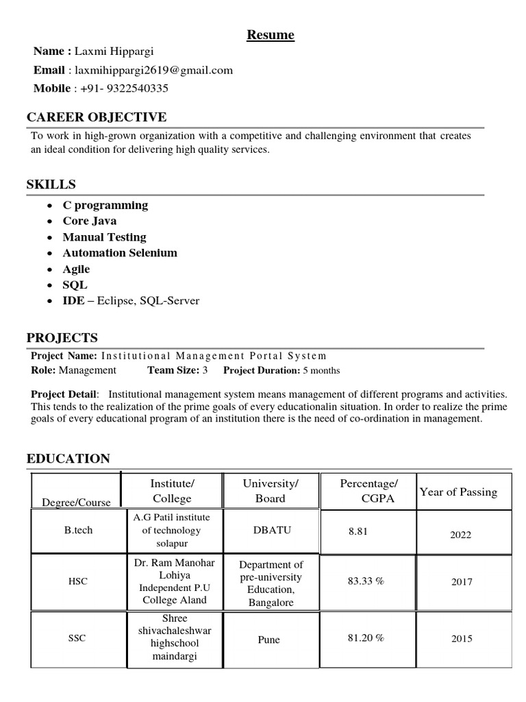 Share laxmihippargi resume pdf software development software