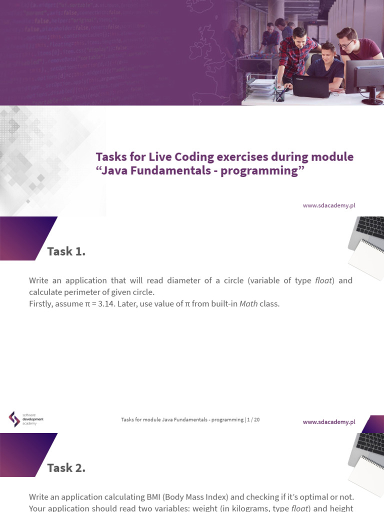 Java Fundamentals Live Coding | PDF | String (Computer Science) | Numbers