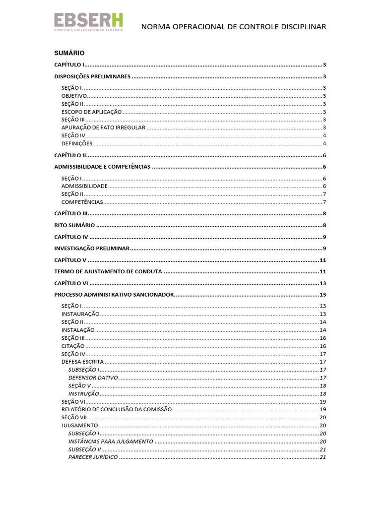 Controle Disciplinar na Ebserh: Normas e Procedimentos | PDF | Gestão ...