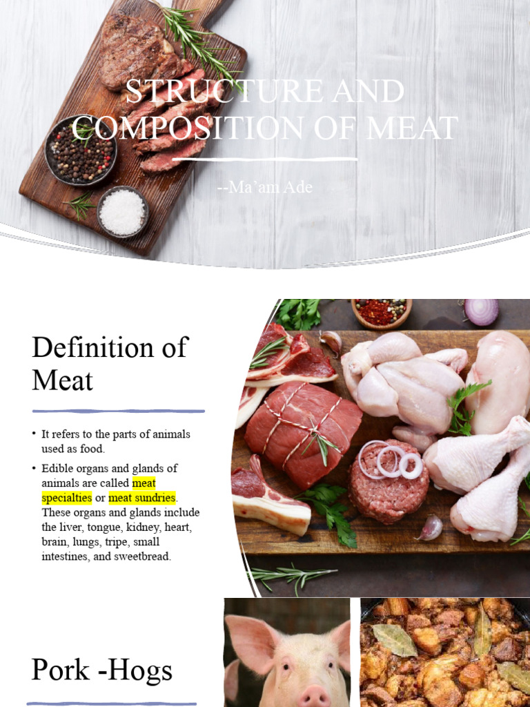 Structure and Composition of Meat | PDF