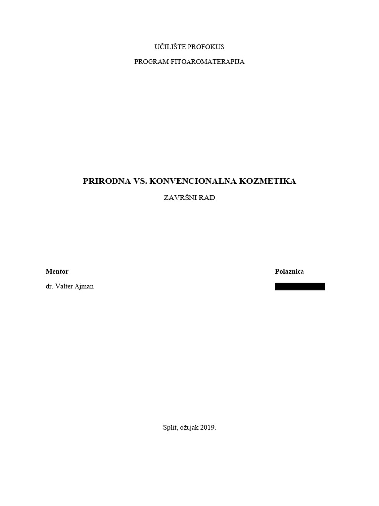 Prirodna vs konvencionalna kozmetika pdf