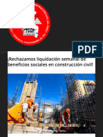 ¡Rechazamos Liquidación Semanal de Beneficios Sociales en Construcción Civil!