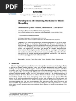 Development of Shredding Machine For Plastic Recycling: Rpmme