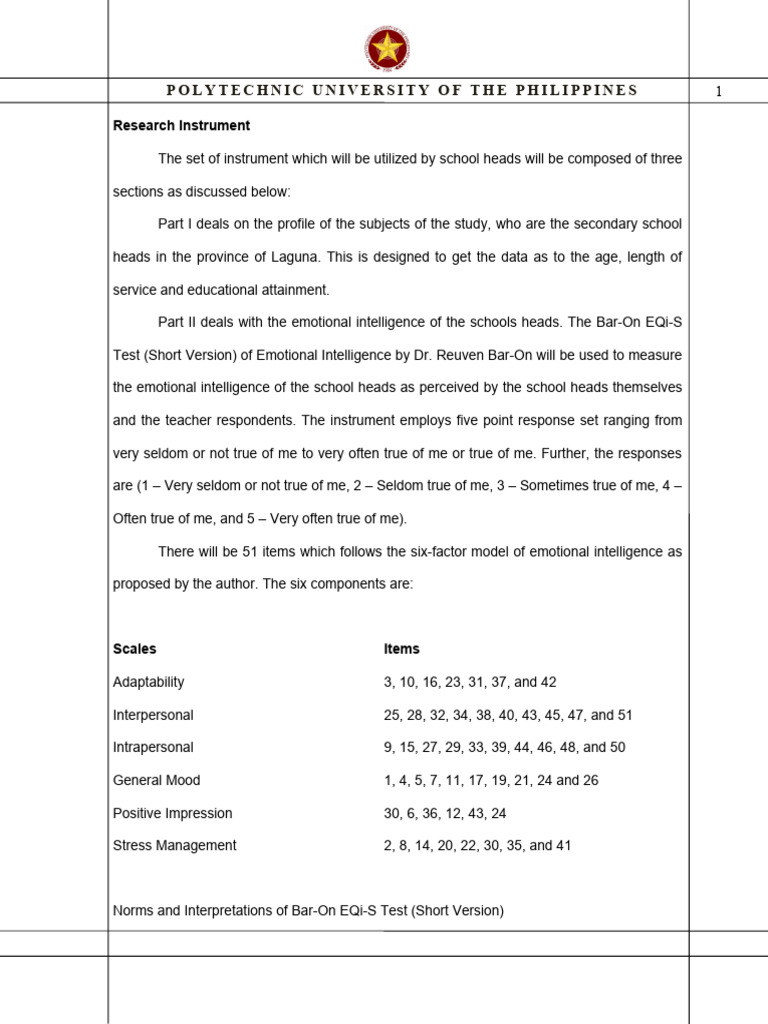 Research instrument pdf emotional intelligence cognitive science