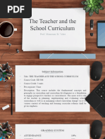 The Teacher and The School Curriculum